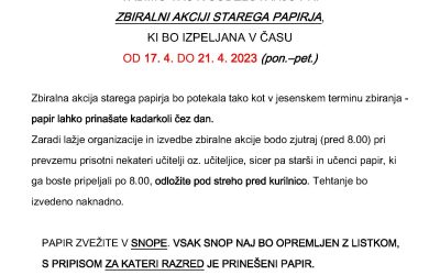 Zbiralna akcija starega papirja